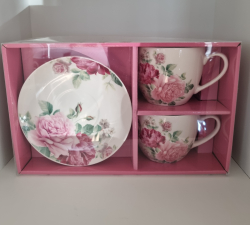 Set porcelnovch lok s podlkou kvet