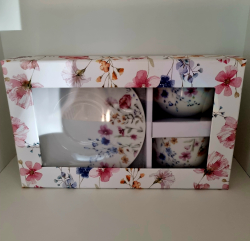 Set porcelnovch lok s podlkou kvety